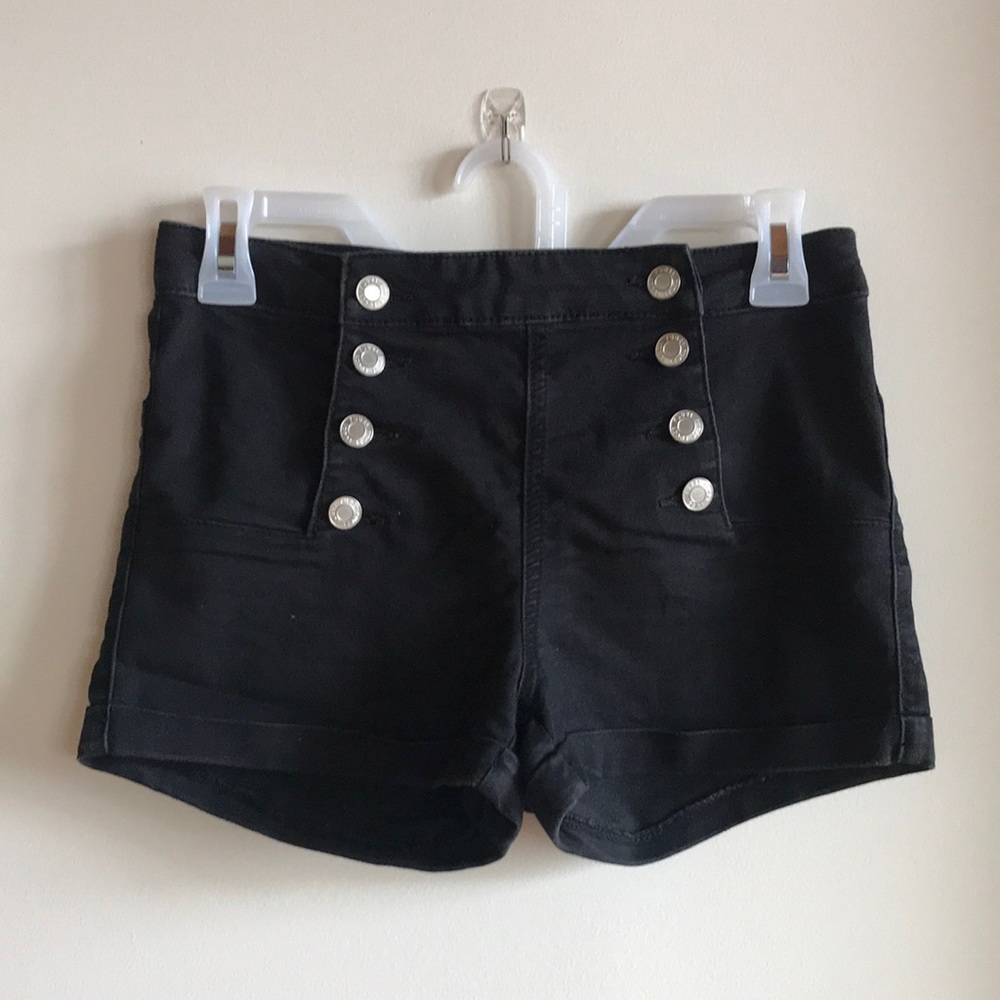 High waisted black shorts
